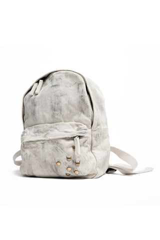 Rivets Backpack - White Hand Finished