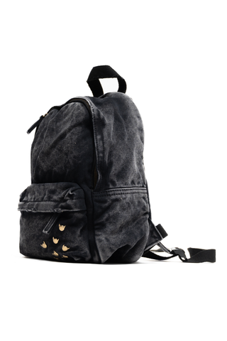 Rivets Backpack Black Stone Washed