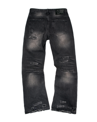 Rust Black Cut Bootcut Jeans