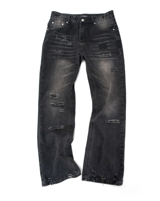 Rust Black Cut Bootcut Jeans