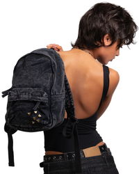 Rivets Backpack Black Stone Washed