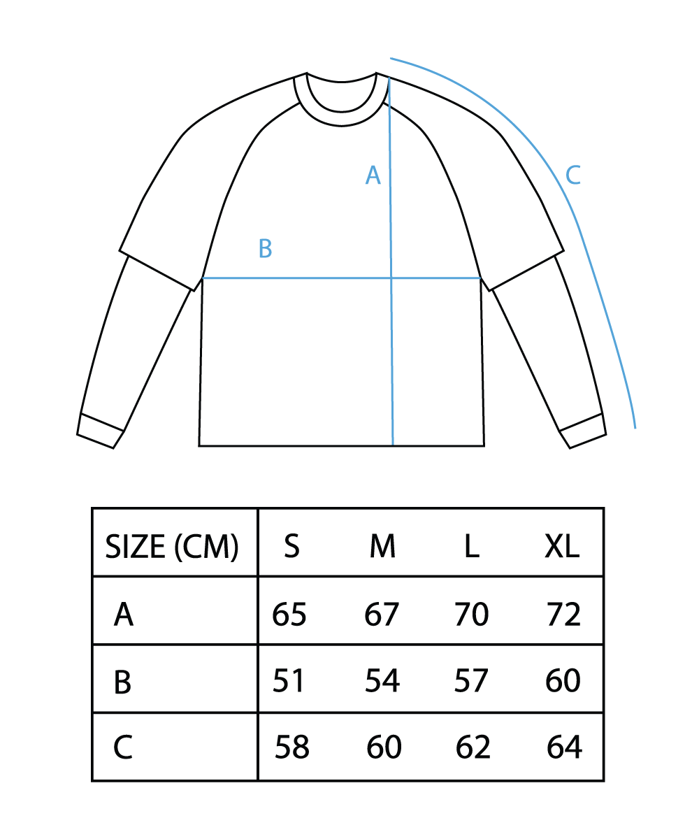 Size Chart for Scissors Longsleeve